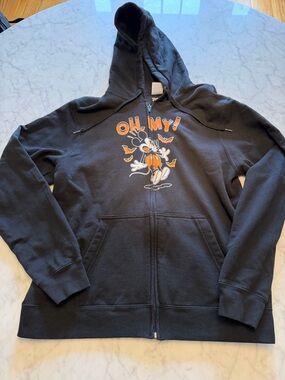 Disney Halloween Mickey Mouse Black Zip-Up Hoodie